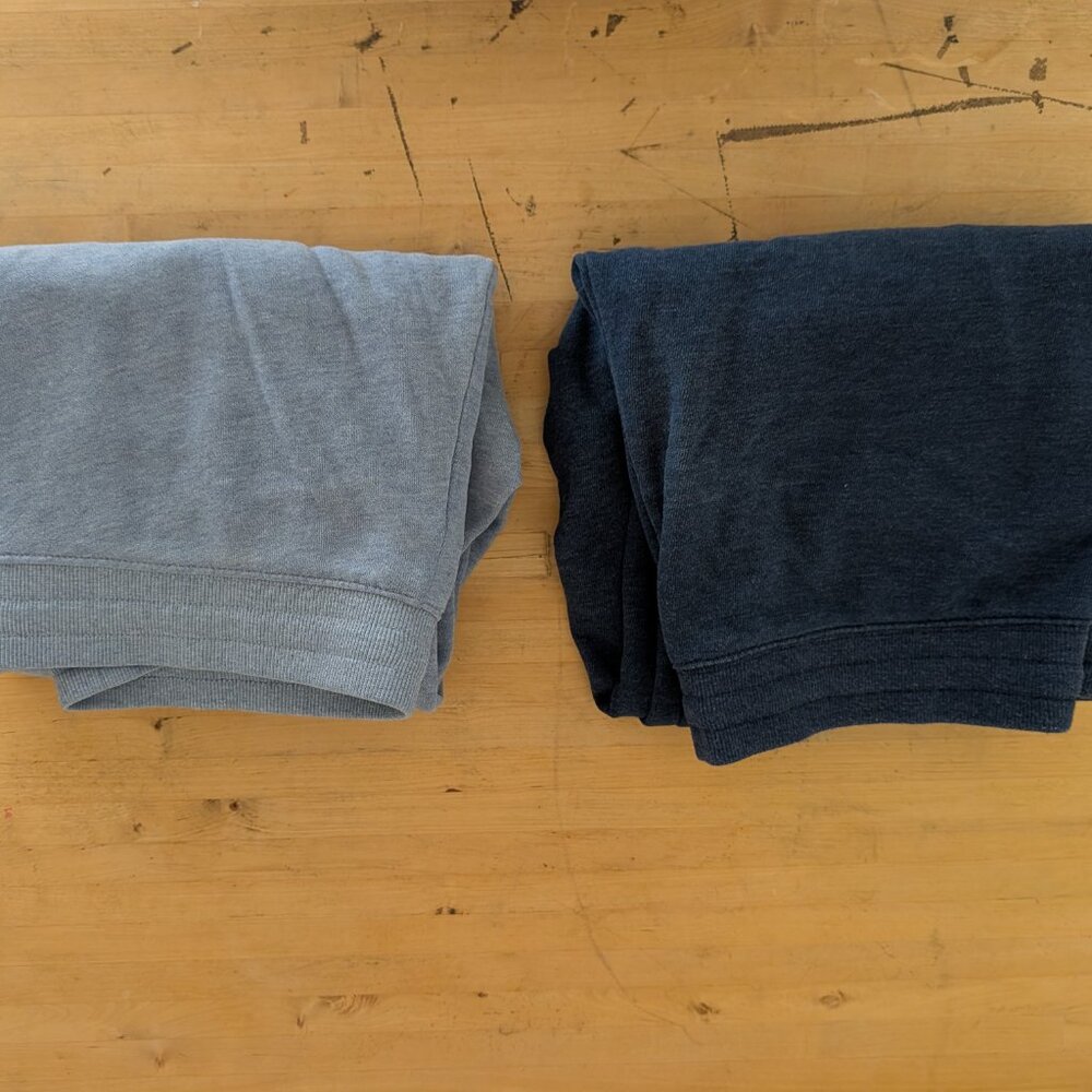 2 Pairs Amazon Essentials Womens S Fleece Joggers Navy & Light Blue Heather Cozy